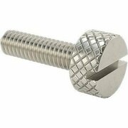 BSC PREFERRED Knurled-Head Thumb Screw Slotted Stainless Steel Low-Profile 8-32 5/8 Long 3/8 x 3/16 Head 91746A660